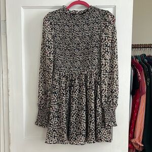 Lulu’s Floral Forever Smocked Skater Dress, size medium